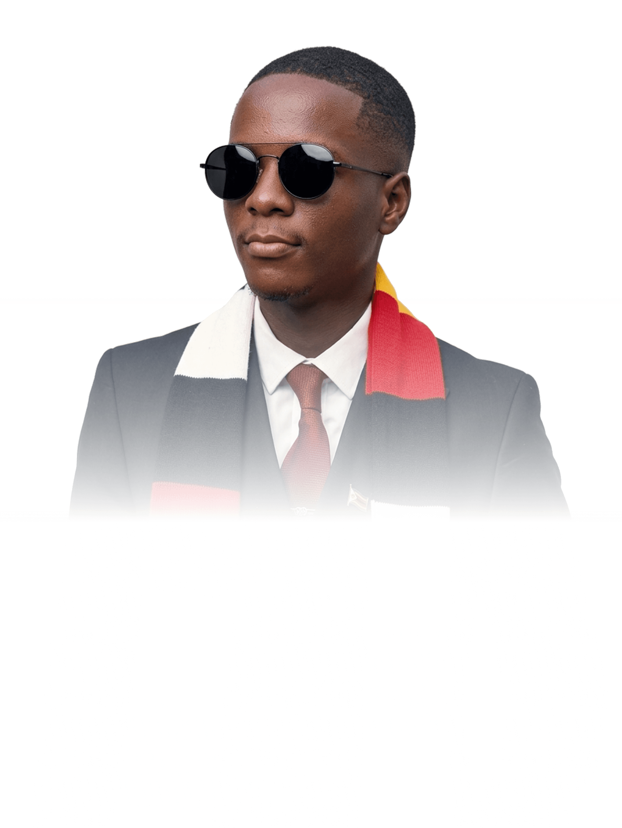Student in Zimbabwean flag scarf